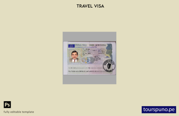 Plantilla de visa para Irlanda lista para imprimir 1